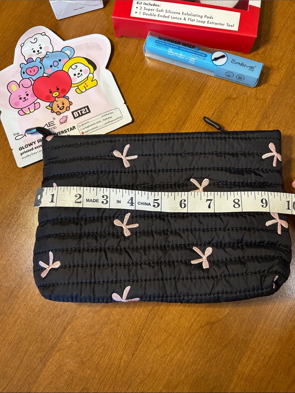 The Crème Shop Skincare & Makeup Set - Black Pink Bow Pouch - Picture 8 of 9